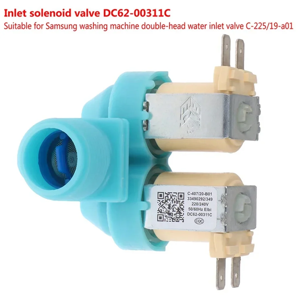 Washing Machine Water Inlet Solenoid Valve Dual-Head Design For Samsung Washing Machine Parts DC62-00311C 220/240V 50/60Hz
