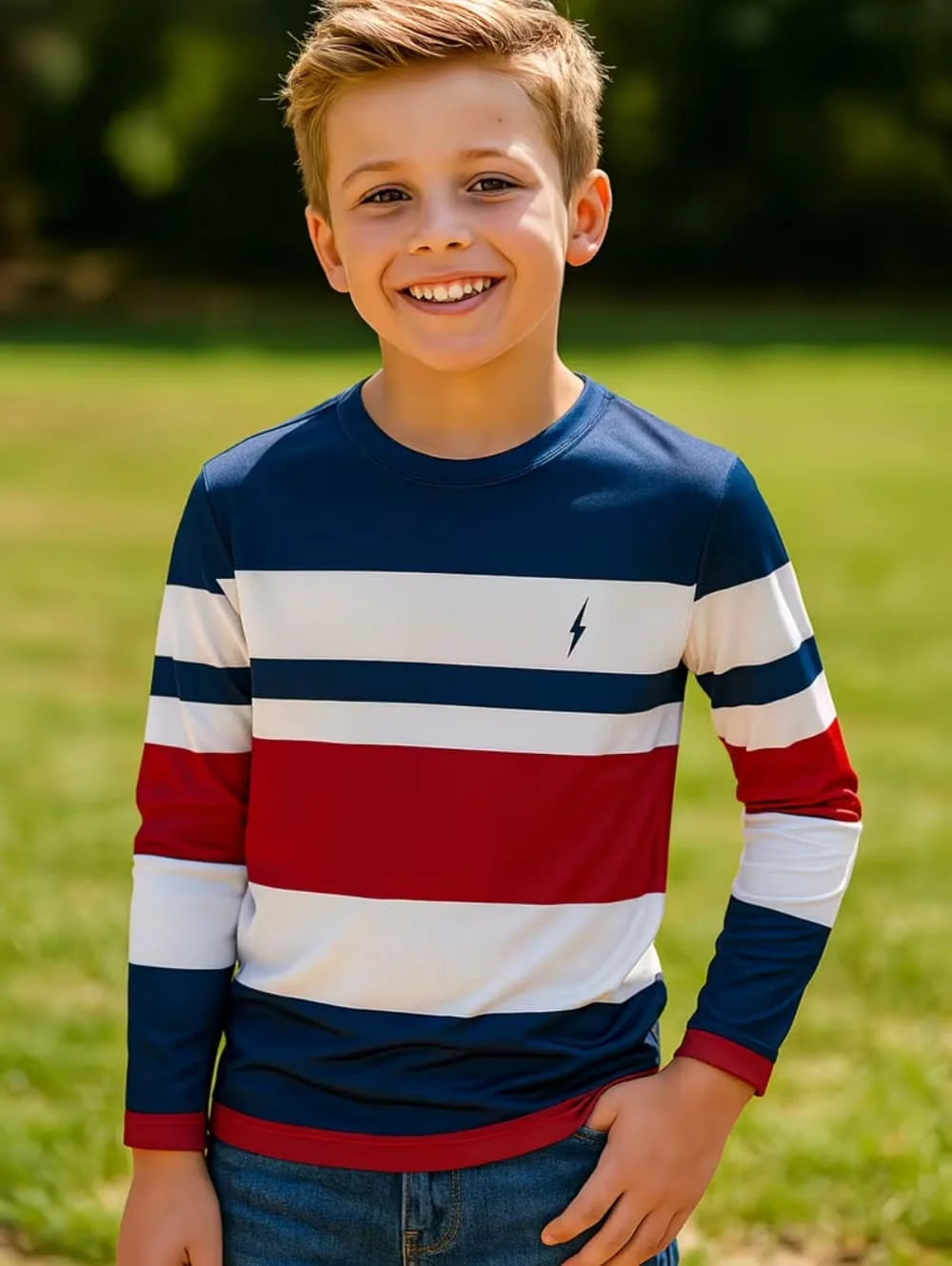 Kids Clothes Boys Tshirt Long Sleeve 3D Striped Print Kids Spring Fall Clothes Casual Simplicity O-Neck Children's Clothing Tops