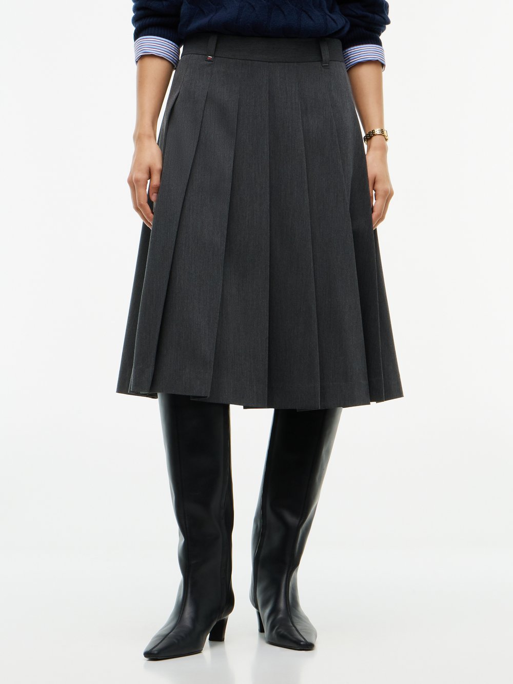 Tommy Hilfiger Faltenrock Damen anthrazit, 44