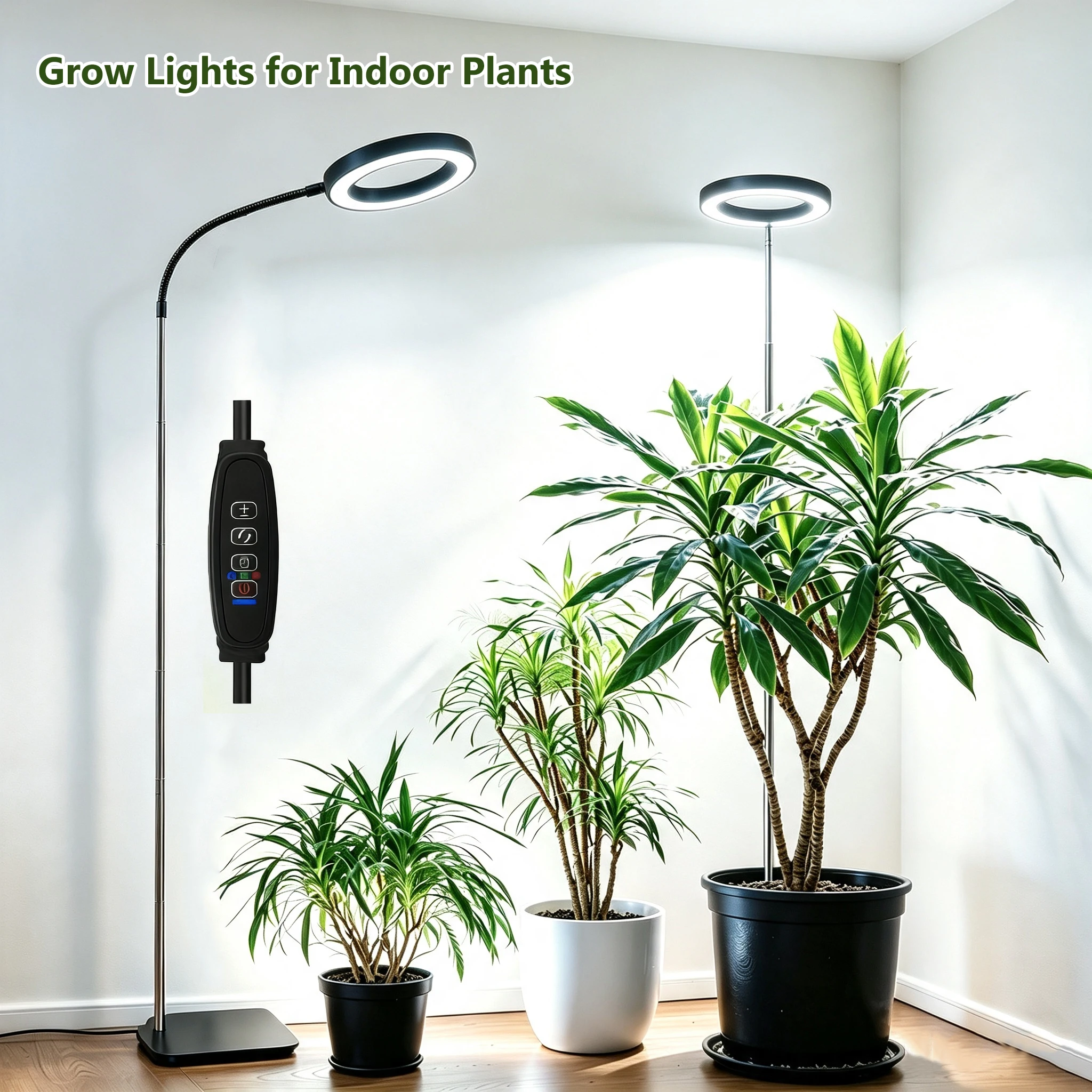 6,3-Zoll Pflanzenlampe für den Innenbereich, 5 dimmbare Stufen, 108 LEDs, Vollspektrum, 6/12/16-Stunden-Timer, Schreibtisch-Pflanzenlampe mit flexiblem Schwanenhals