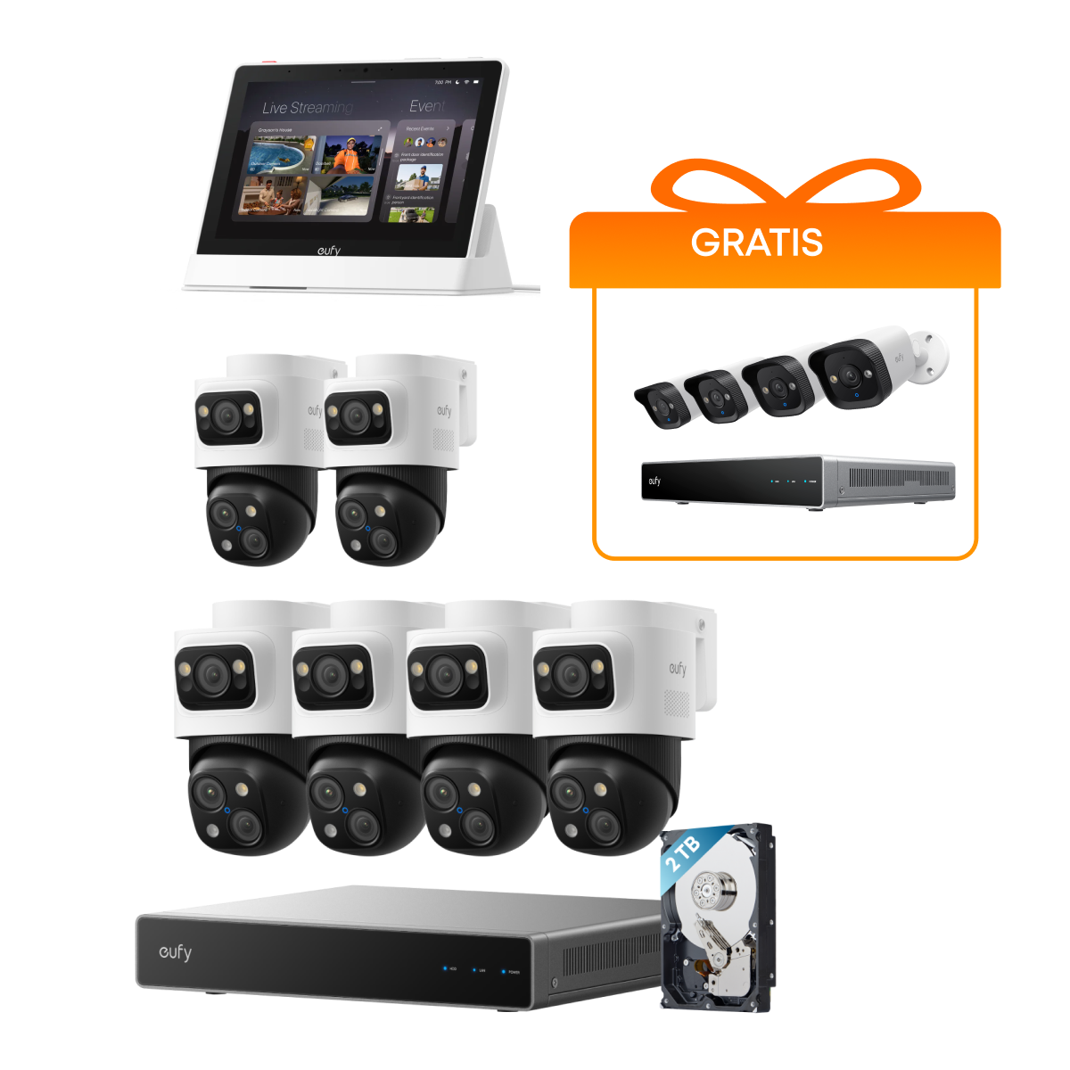 Anker eufy PoE Bullet-PTZ-Kamera S4 6-Cam kit Image