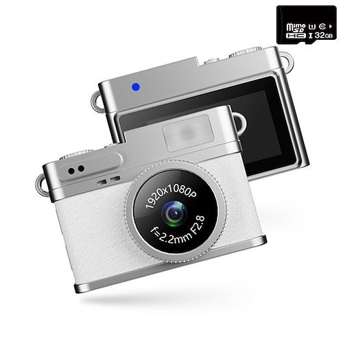 Mini Retro Digitalkamera mit 0,96-Zoll-Farbdisplay 1080P Videoaufnahme LED-Blitz und Schlüsselbund-Style tragbarem Gehäuse Pocket-Kamera für Reisen Partys und Alltagsfotografie