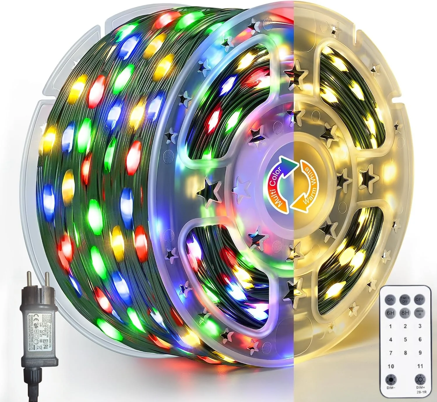 65M 600 LED Außenbeleuchtung mit 8 Modi, Lichterkette für Hochzeit, Party, Außen- und Weihnachtsdekoration