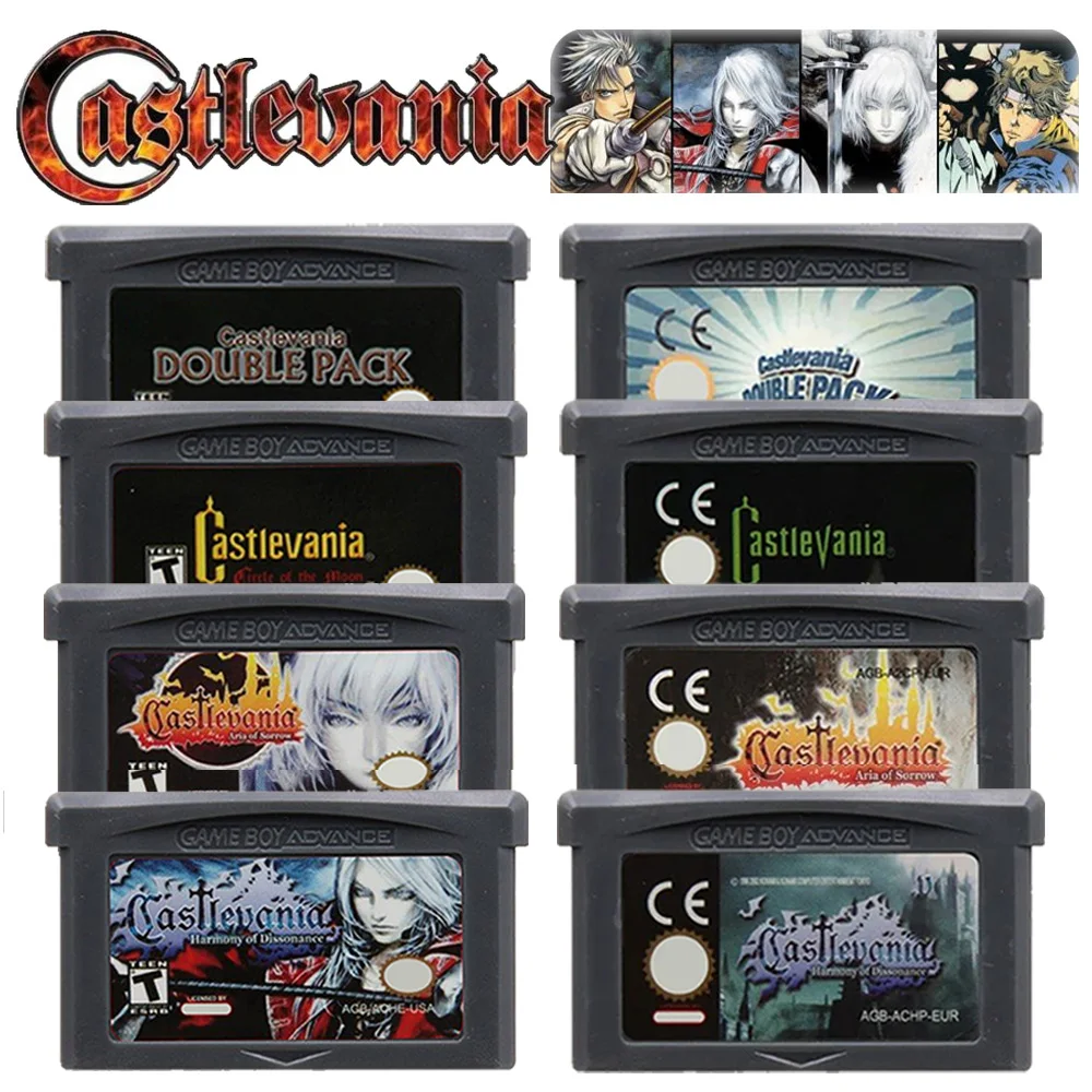 New Castlevania GBA Game Series Video Game Cartridge 32 Bit Game Console Memory Card Asia of Sorrow Dissonance for GBASP NDSL
