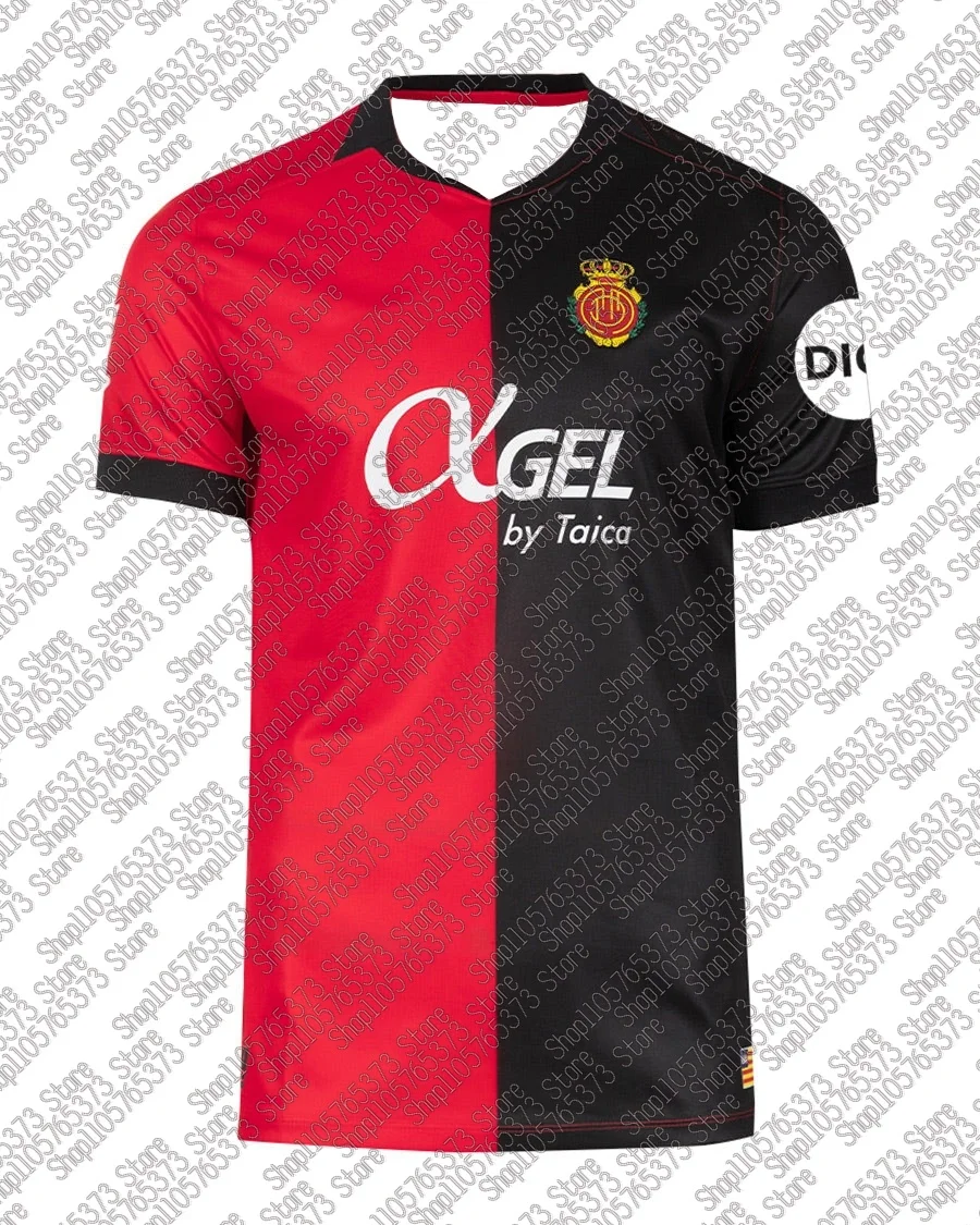 26-27 Maillot de football respirant pour hommes, enfants et adolescents, maillot domicile de l'équipe espagnole R-RCD Majorque, pour l'entraînement masculin.