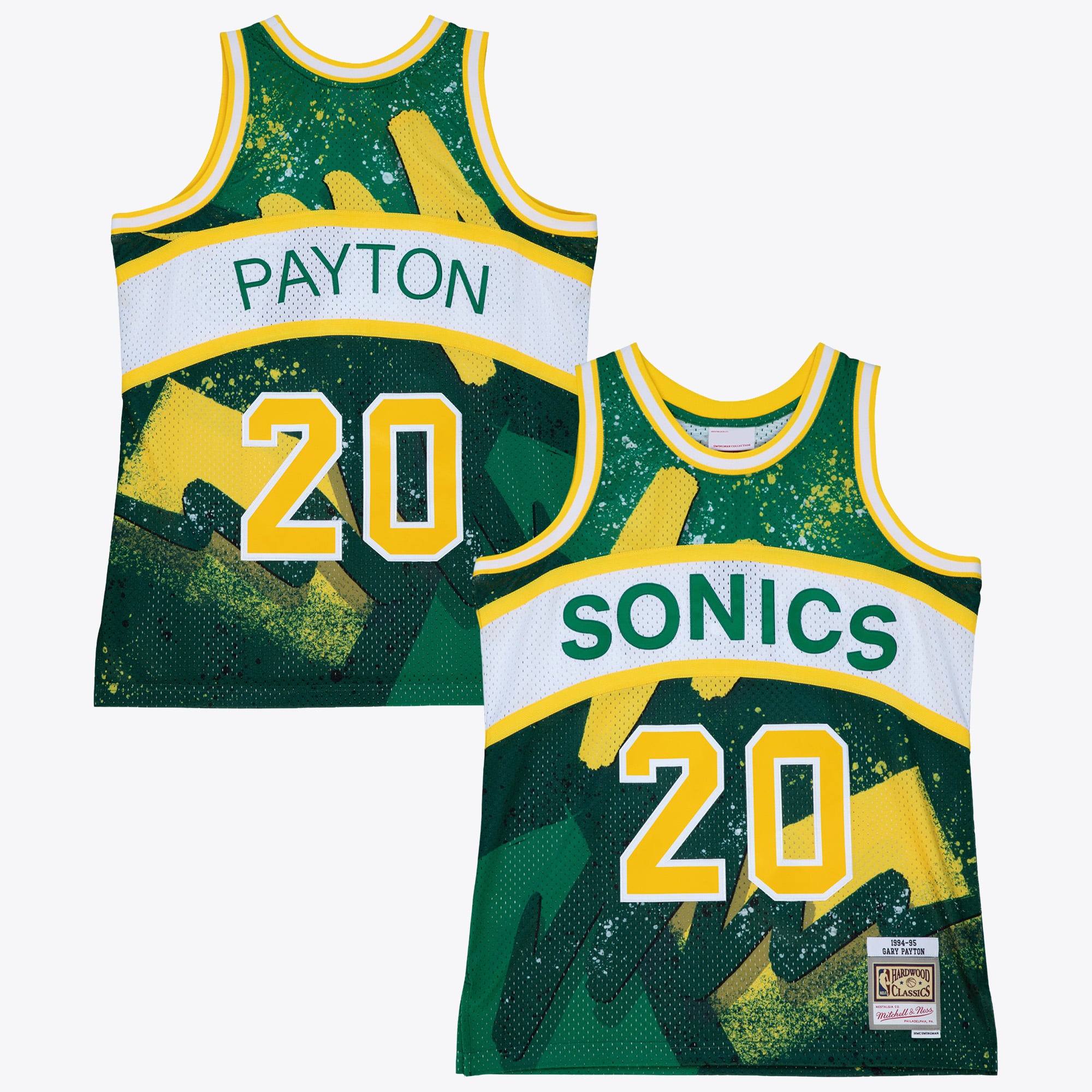 Maillot vert Mitchell & Ness Gary Payton des Seattle Supersonics (1994) - Hyper Hoops Swingman - Homme Taille: S