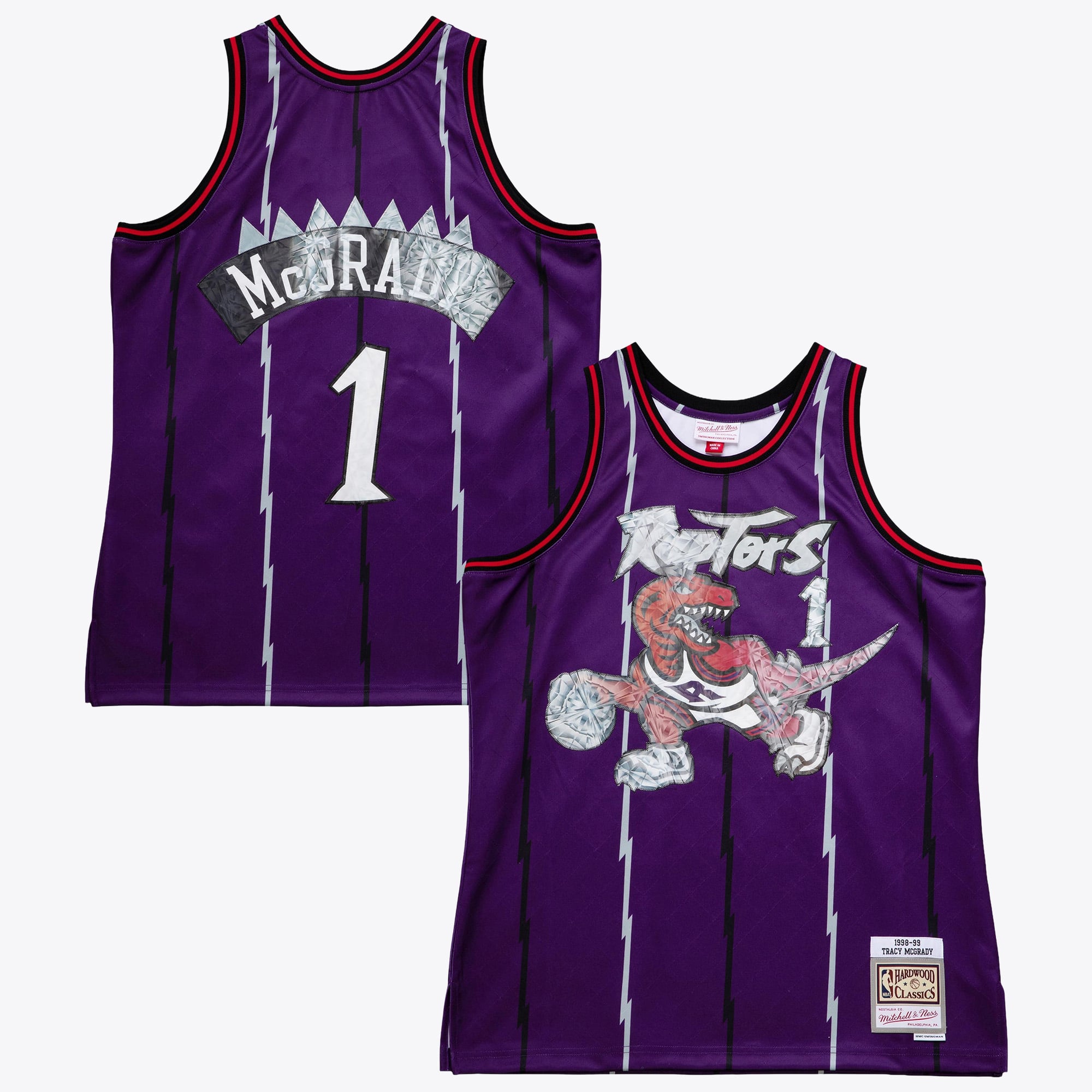 Maillot Swingman 75th Anniversary Toronto Raptors Mitchell & Ness Tracy McGrady 1998 – Violet - Homme Taille: L