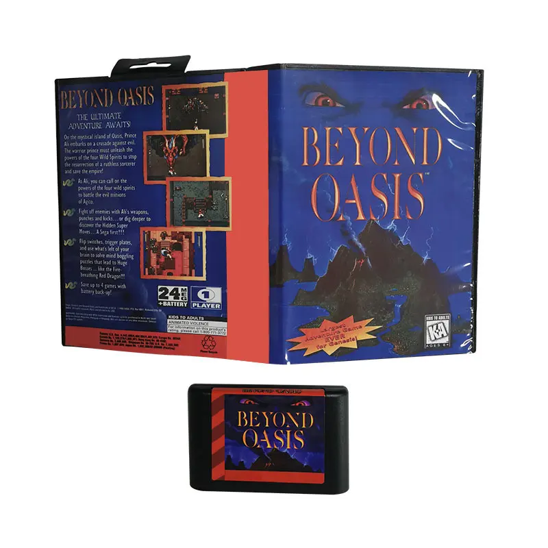 BEYOND OASIS Video Game Card for Sega Megadrive Genesis Game Cartridge
