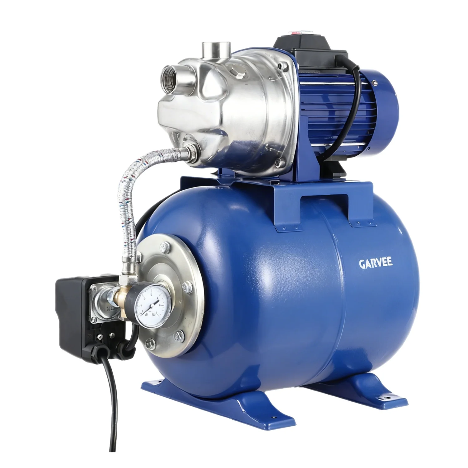 3/4 HP/1HP/1.6HP Shallow Well Pump Tank Garden Water Pump Booster System Pressurized Farm Irrigation, Water Booster Jet Pump for Home Garden Lawn Farm,Garden Irrigation & Water Transfer