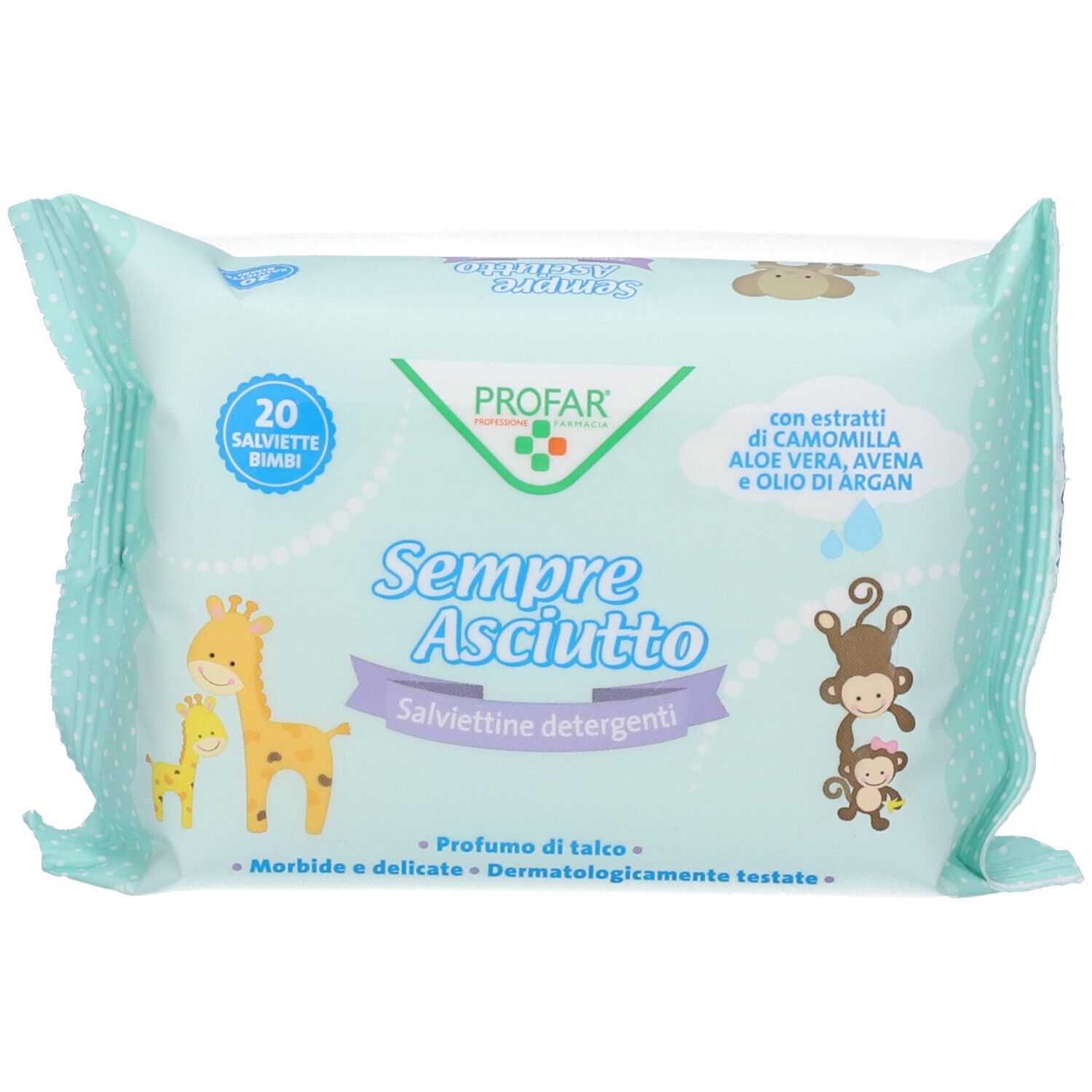 PROFAR Salviettine Umidificate Sempre Asciutto 20 pz Salviette
