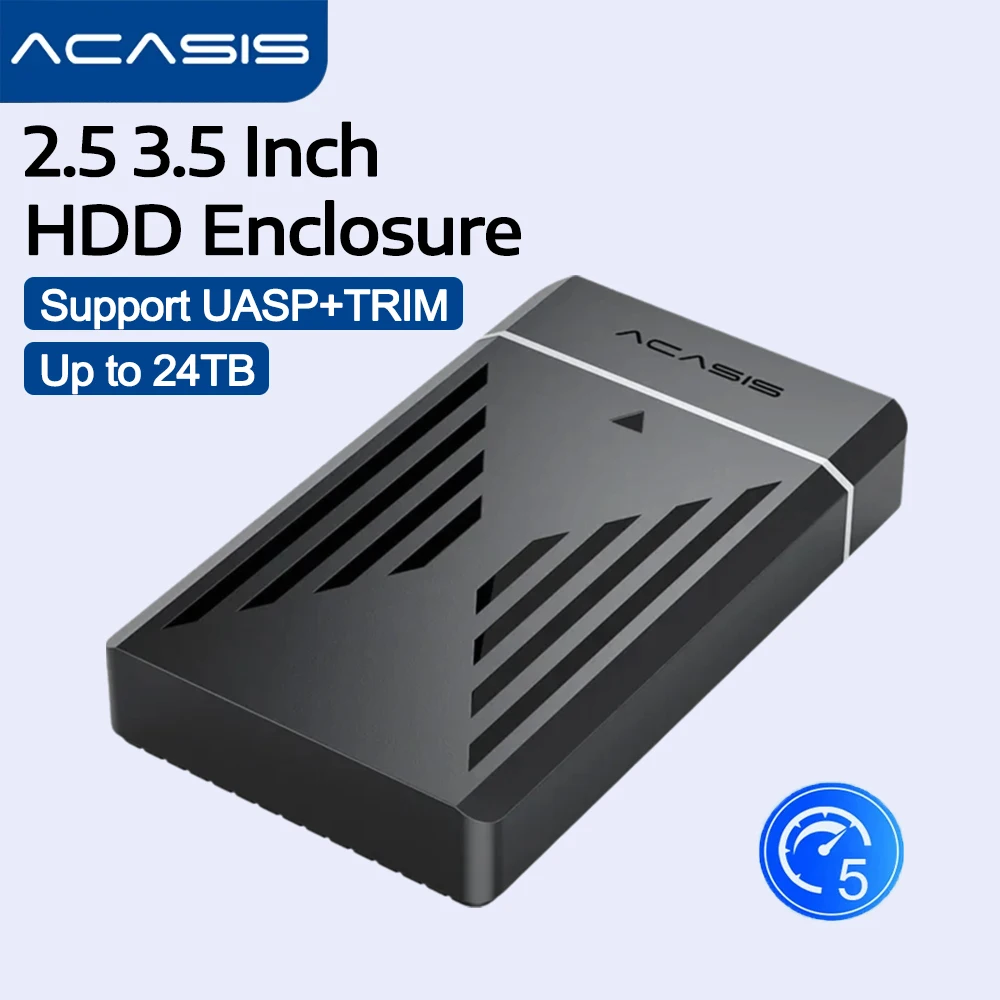 ACASIS – boîtier de disque dur 2.5/3.5 pouces, adaptateur de boîtier de disque dur, capacité 24 to, USB 3.0 vers SATA, boîtier de disque dur/SSD pour disque dur 2.5 pouces 3.5 pouces ﻿