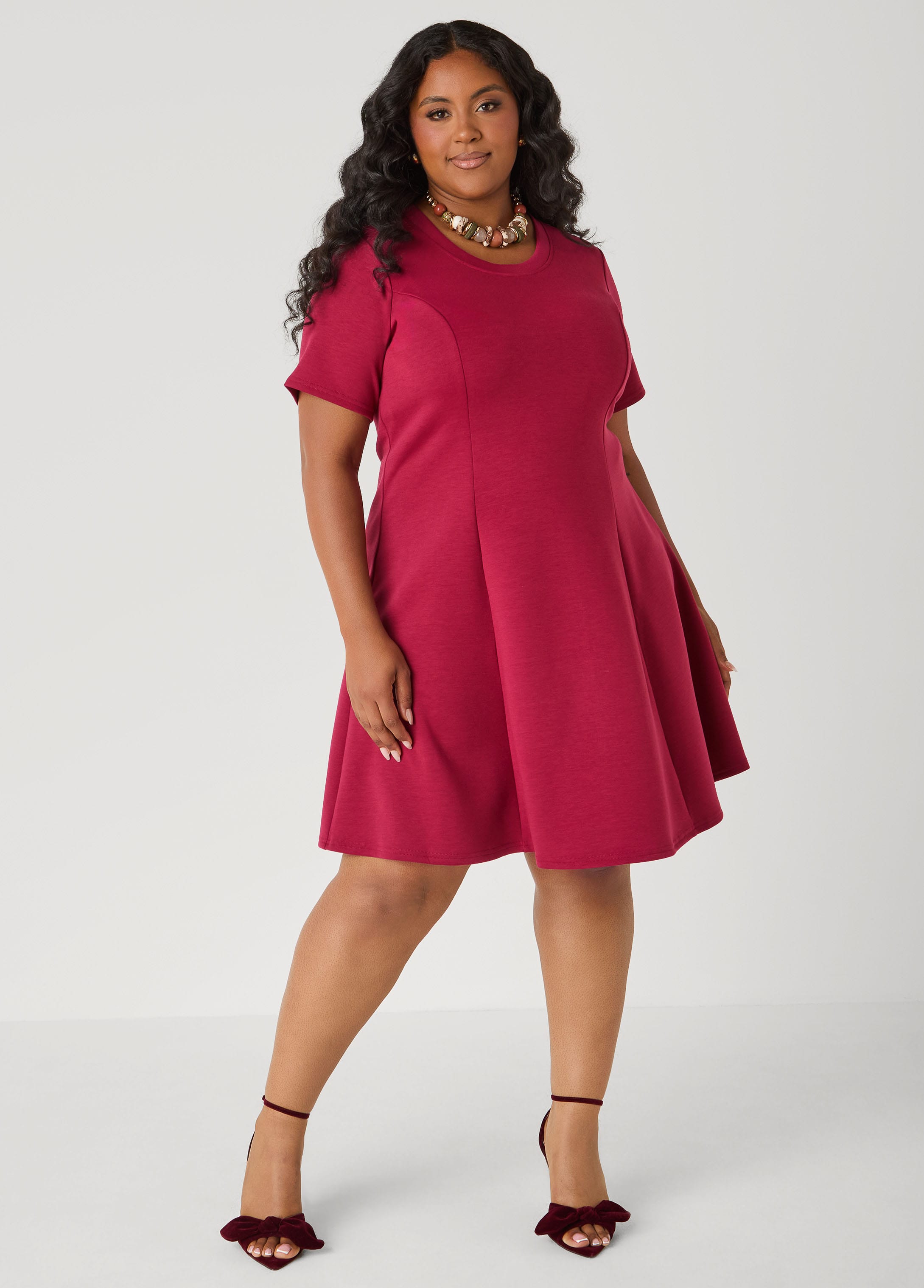 Plus Size A Line Ponte Dress