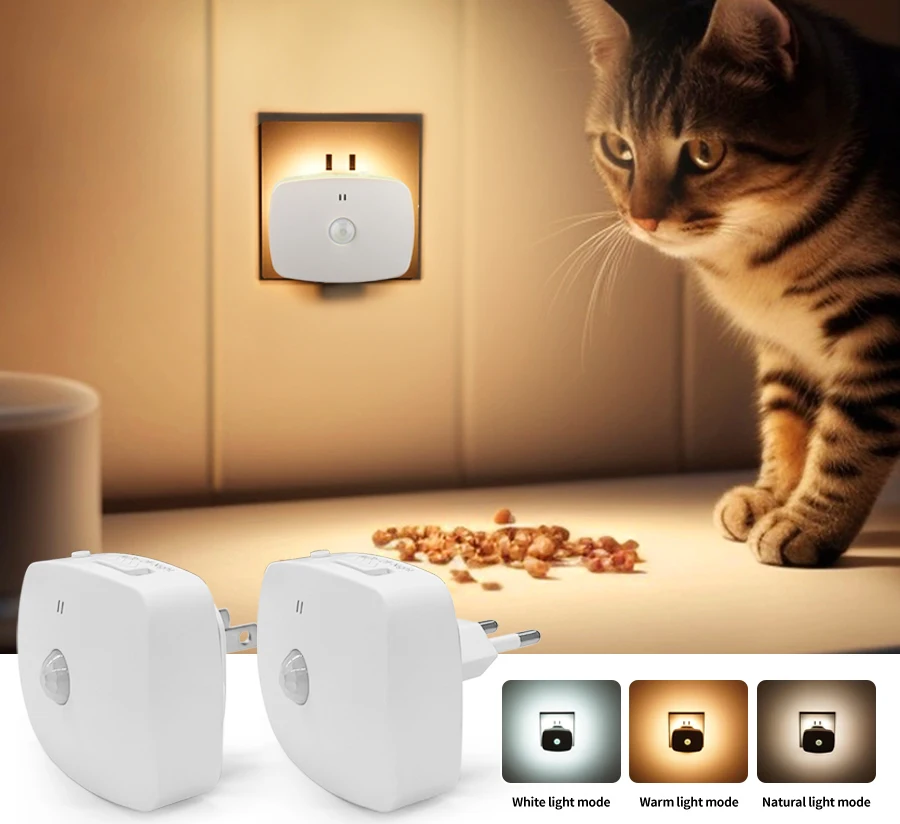 Motion Sensor Led Nachtlicht EU UNS Stecker Infrarot Smart Sensor Wand Lampe Schlafzimmer Wc Flur Küche Kind Nachtlicht 220V 110V