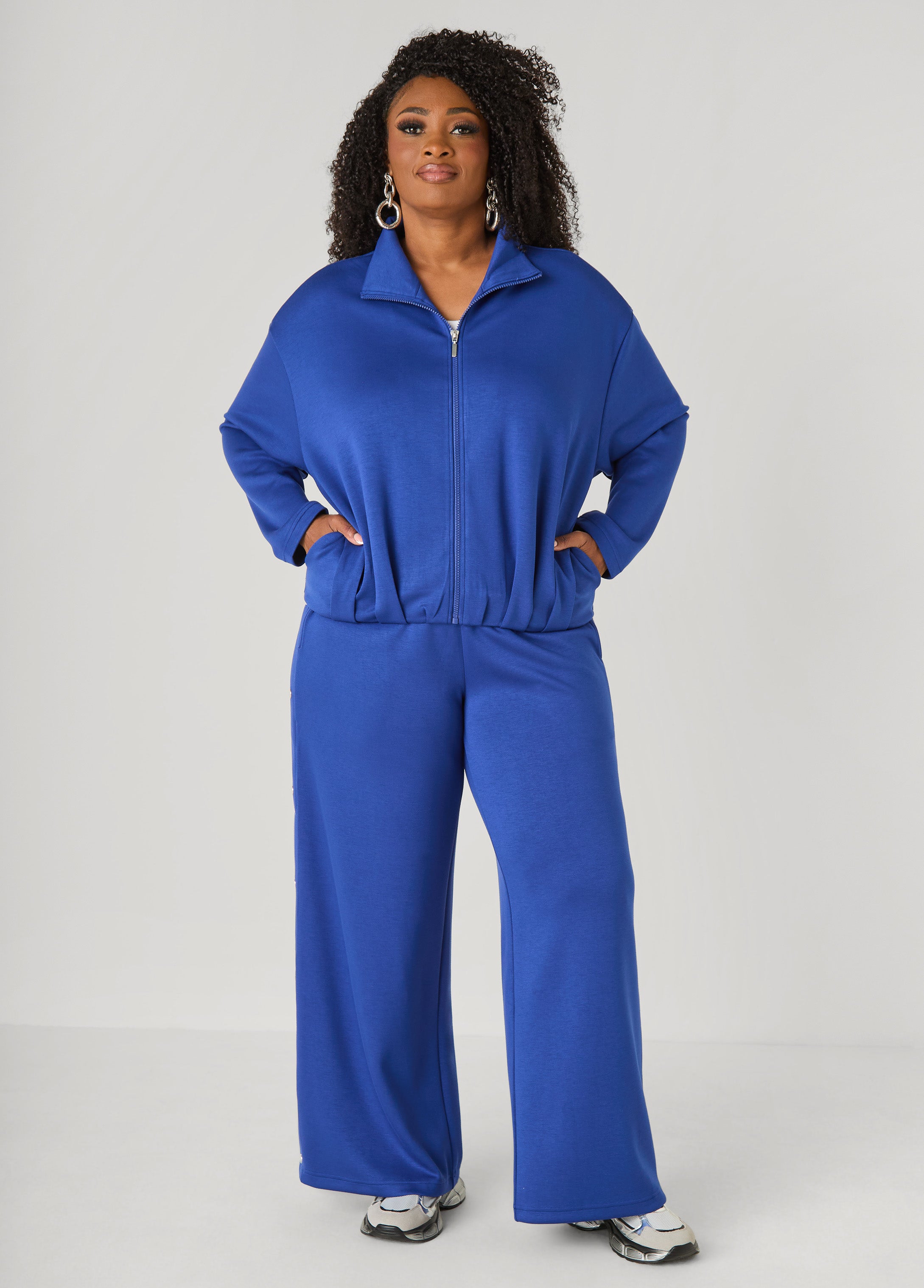 Plus Size Luxe Soft Scuba Bomber Jacket