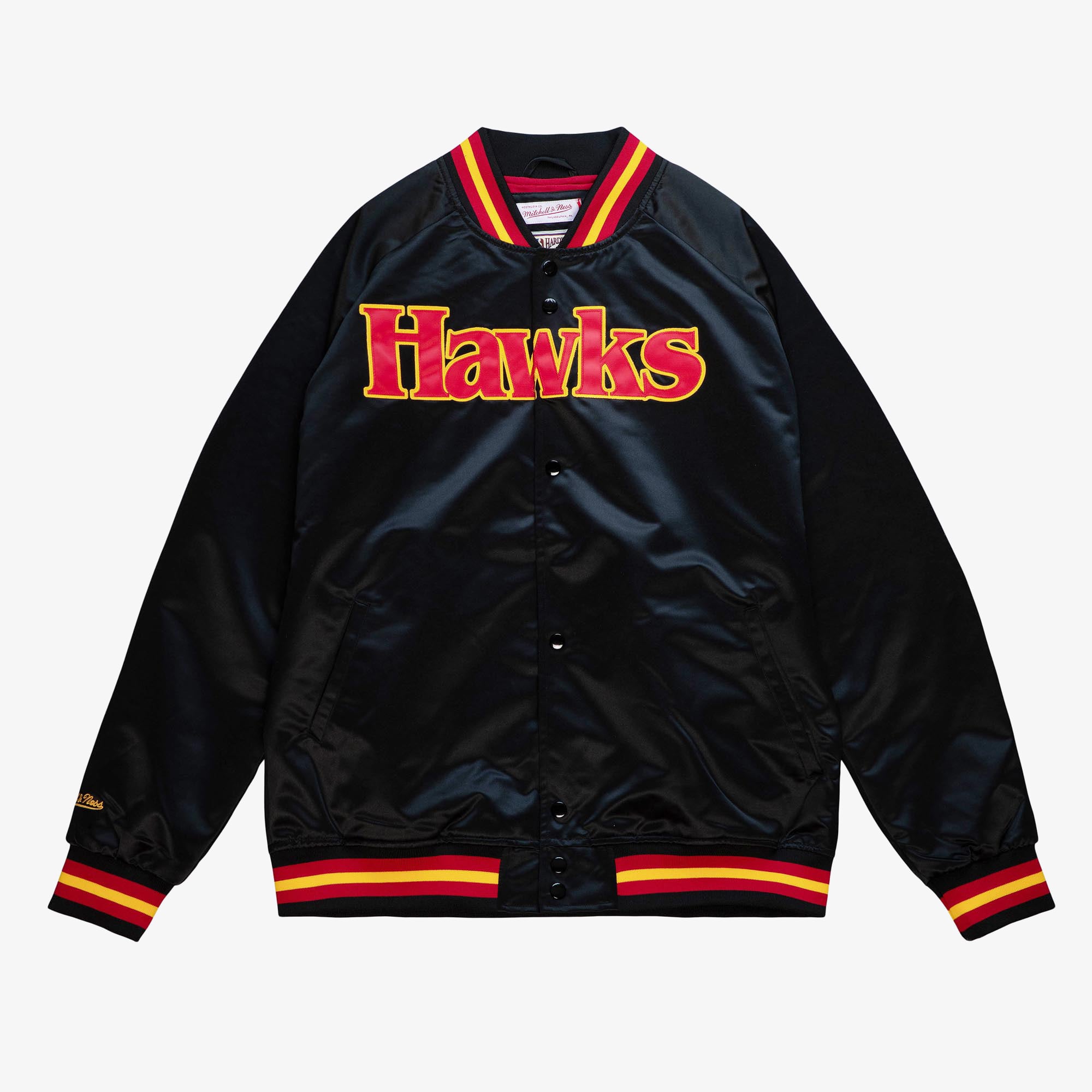 Atlanta Hawks Mitchell & Ness Leichte Satinjacke – Schwarz – Herren