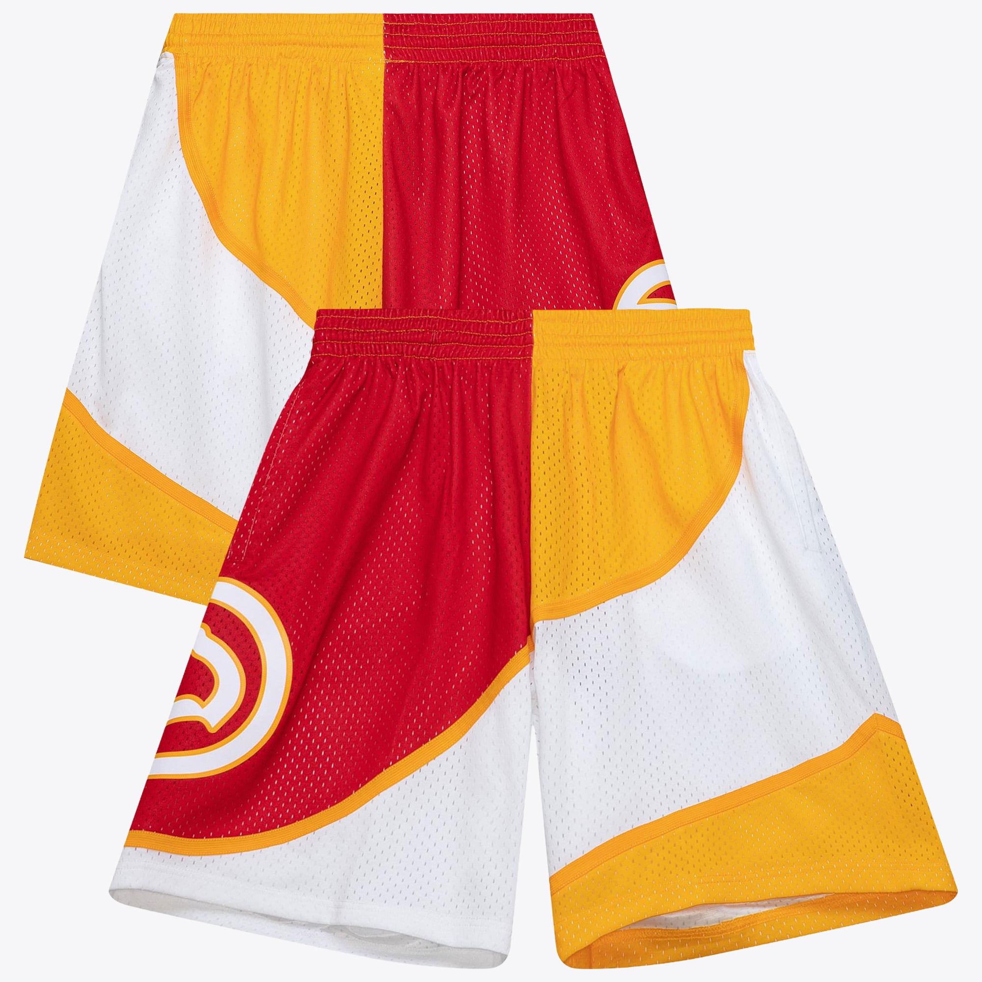 Short Swingman Mitchell & Ness 1986 des Atlanta Hawks - Rouge/Jaune - Homme - Homme Taille: L