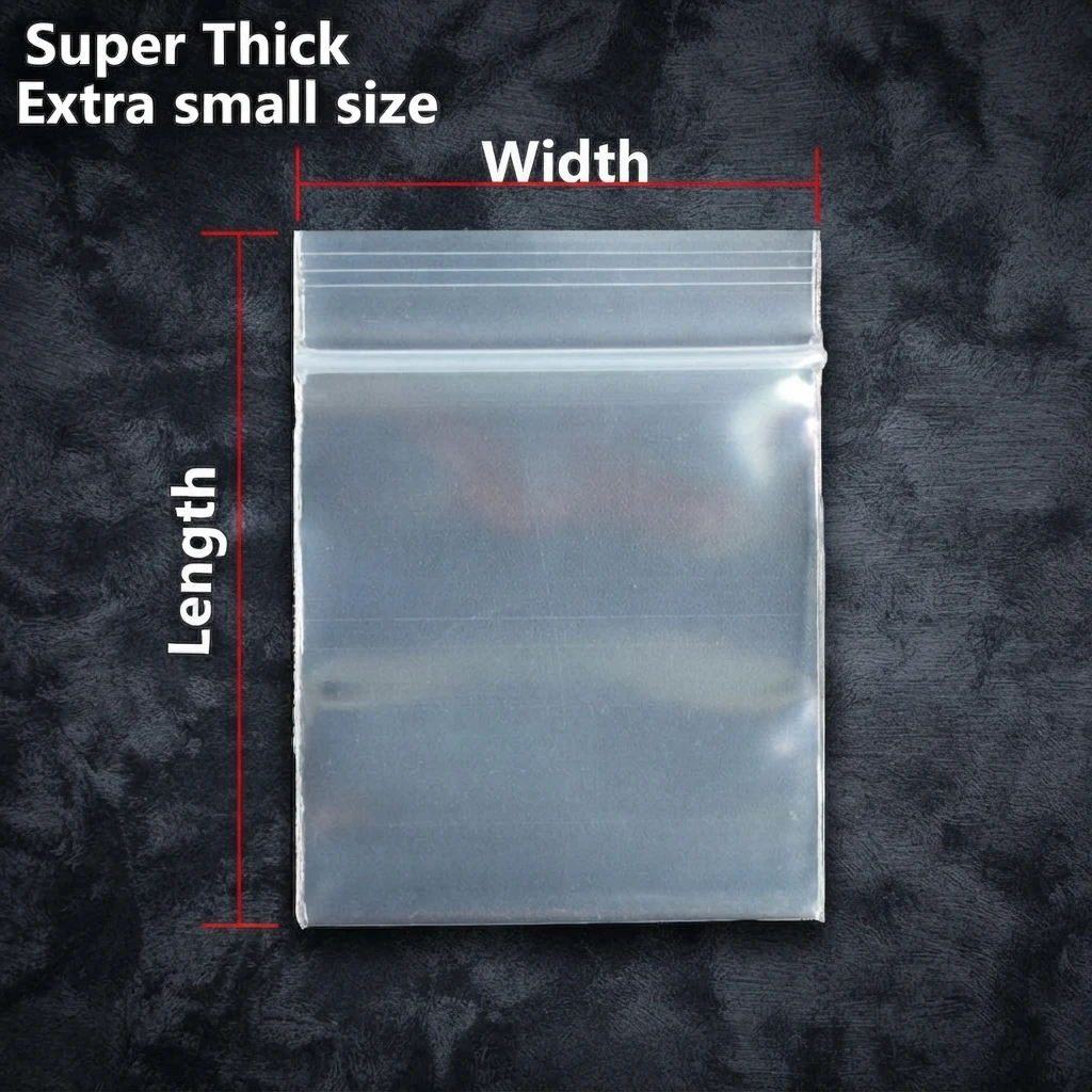 1000 pochettes de rangement transparentes en PE épaissi avec fermeture éclair, réutilisables, pour l'emballage de petits accessoires, de quincaillerie et de bijoux