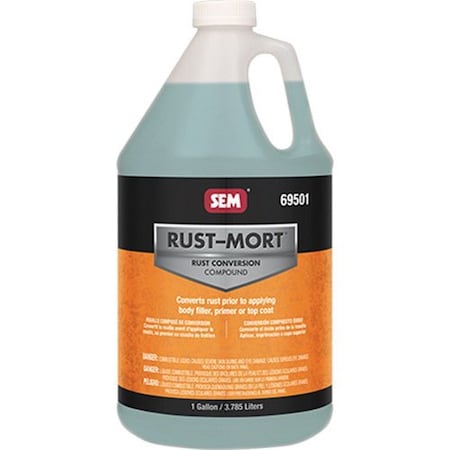 SEM 69501 Rust Mort Rust Conversion Compound, 1 gallon Can, Green, Liquid - SEM