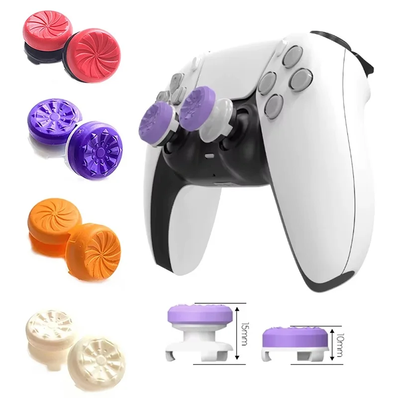 2pcs Silicone Gaming Controller Thumbstick Grip Cap Joystick Cap Anti-Slip Joystick Cover For Playstation 5 XBOX PS4 Accessories