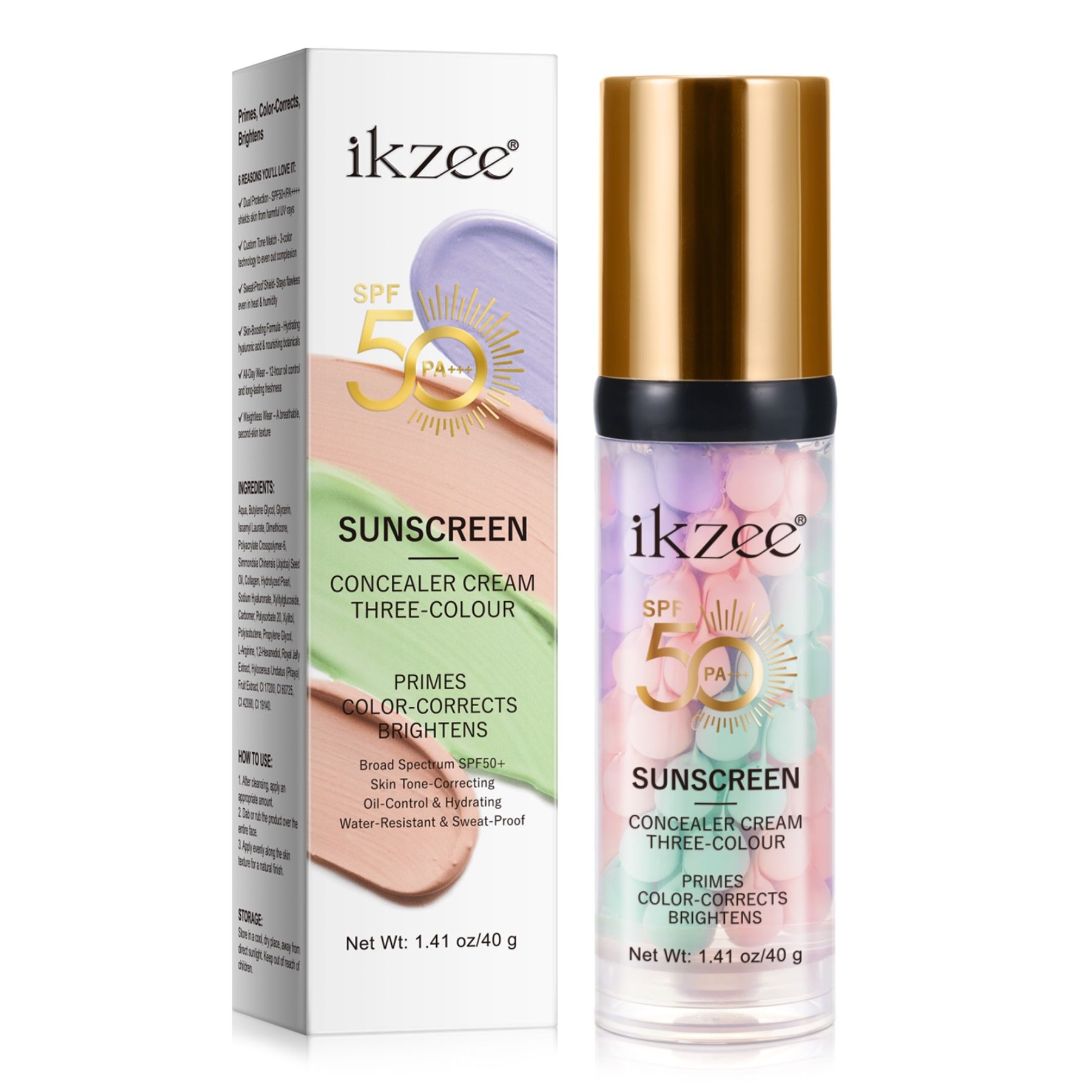 ALIVER Fondotinta e Correttore 3-in-1 con Protezione Solare SPF 50 PA+