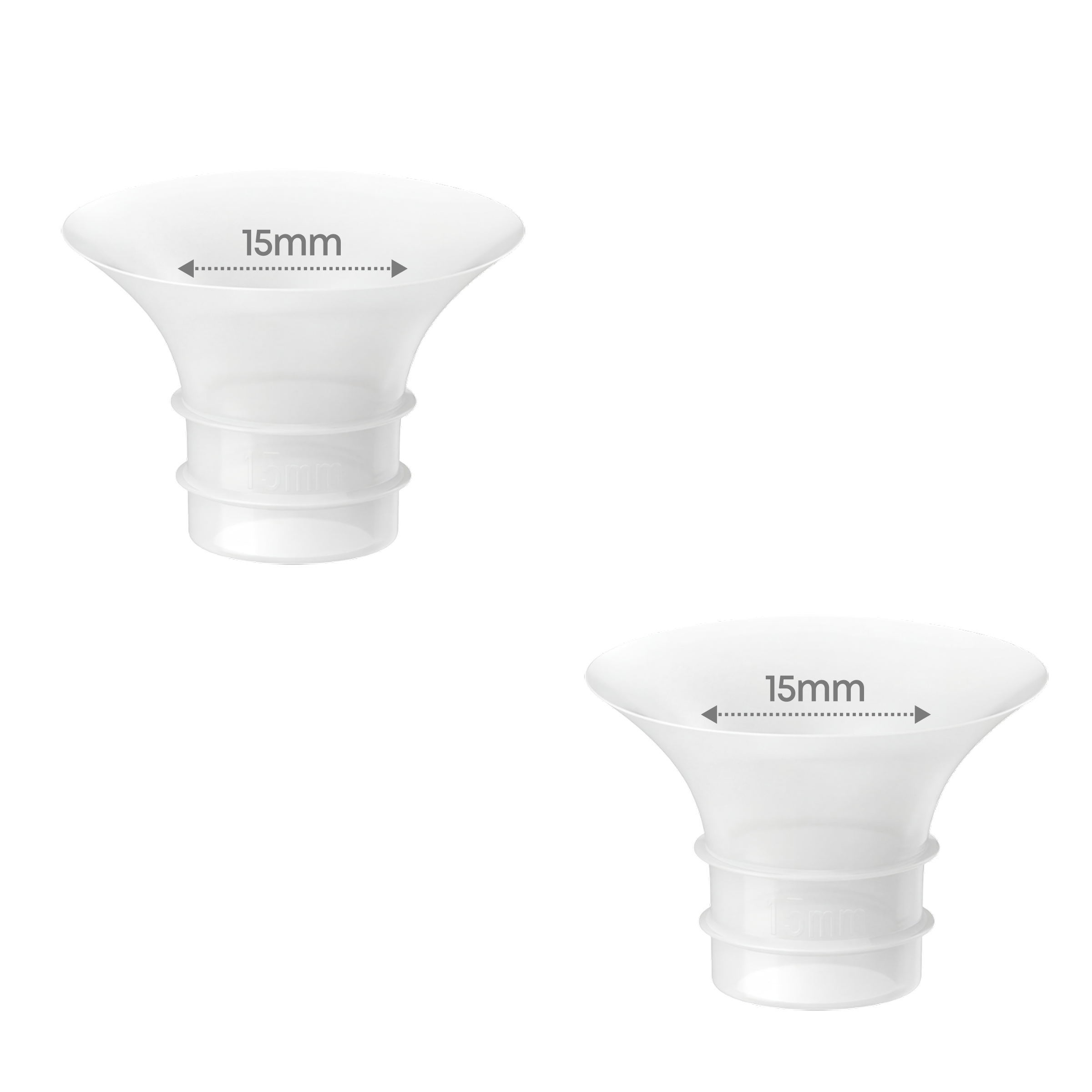 eufy 15mm-Silikon- Größeneinsätze (2er-Pack) für Tragbare Milchpumpe S2 und S2 Pro, einfach einzusetzen, bequeme und präzise Passform für bessere Saugleistung, offizielles eufy Zubehör