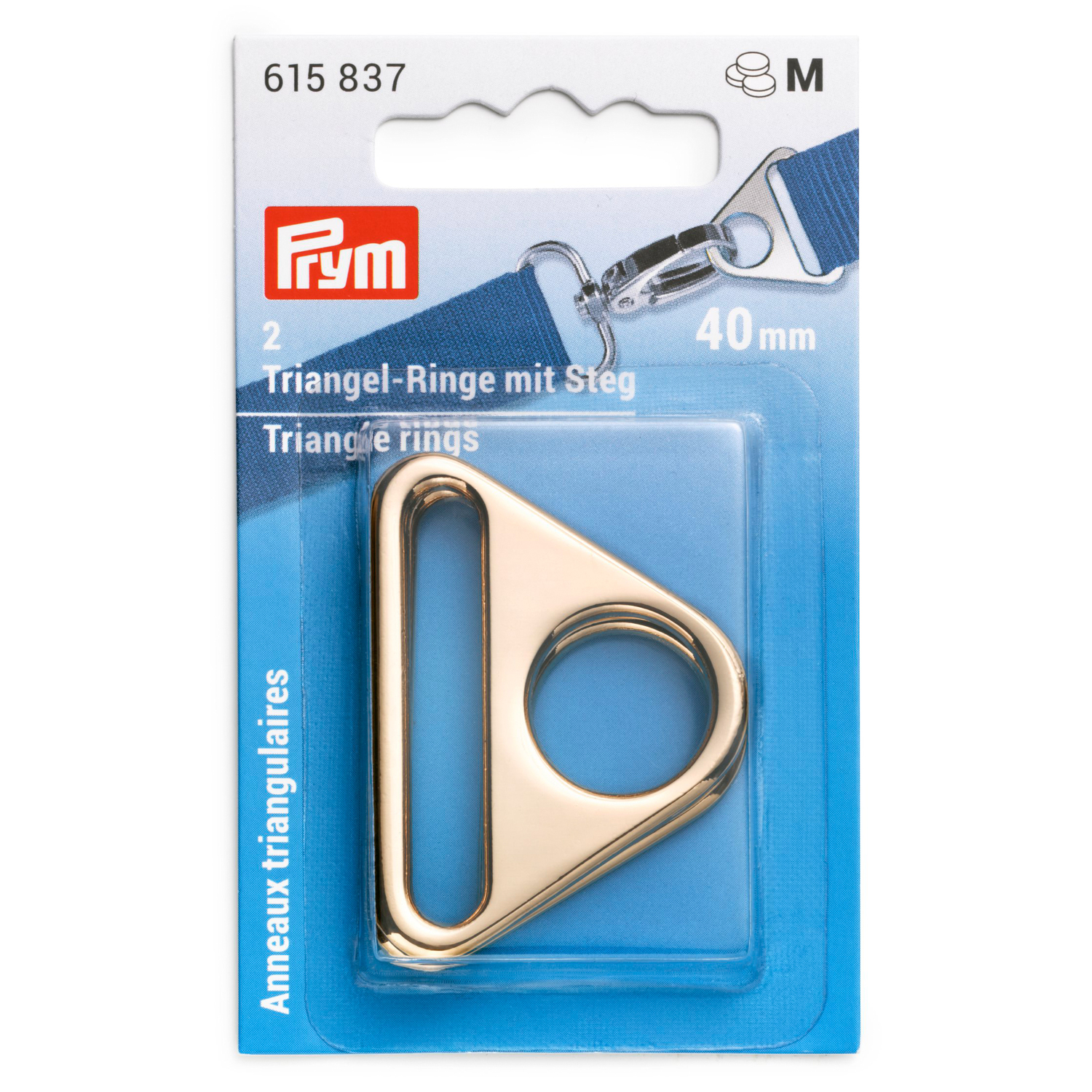 Prym Triangel-Ringe mit Steg, Größe: 40 mm, Inhalt: 2 Stück