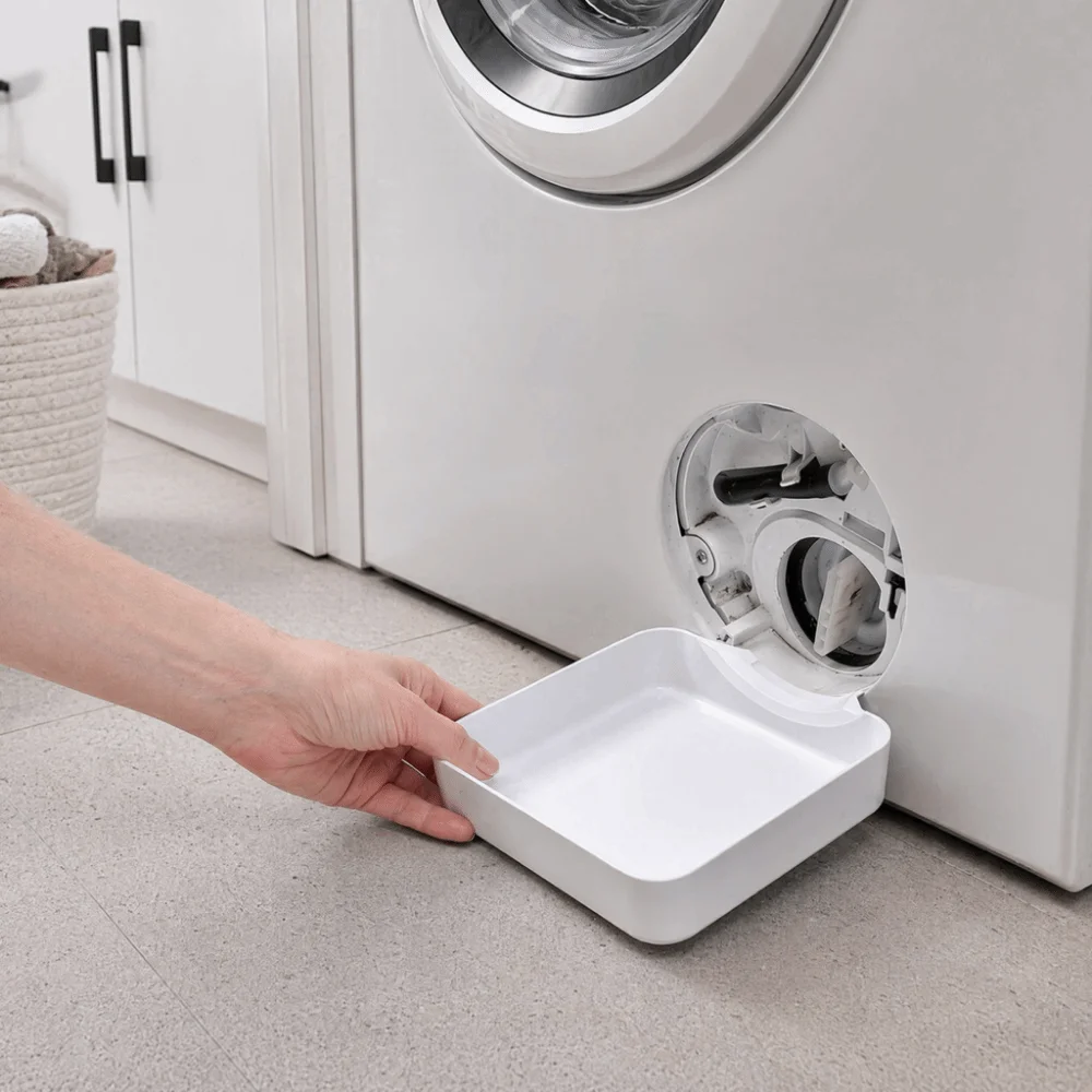 Anti-Overflow Washing Machine Drain Tray Leak-Proof Simple Washing Machine Drain Funnel Durable White Water Collection Box