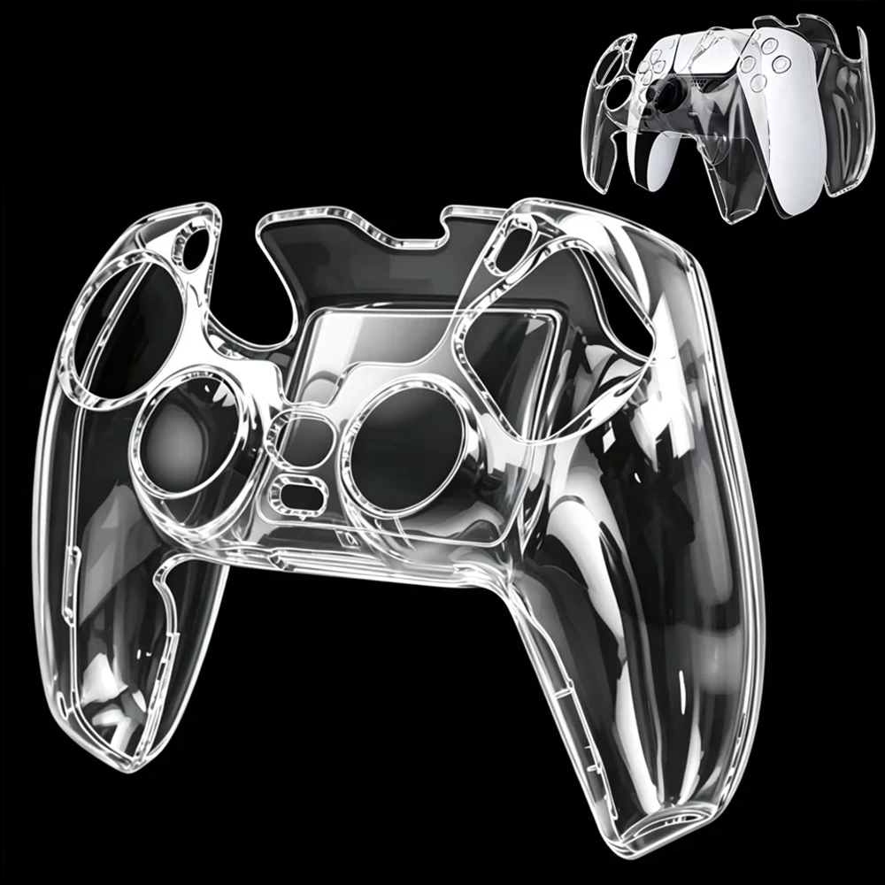 Clear Hard Protective Case For PS5 DualSense Controller Transparent PC Cover Anti-Slip Skin Shell for Sony PlayStation 5 Gamepad