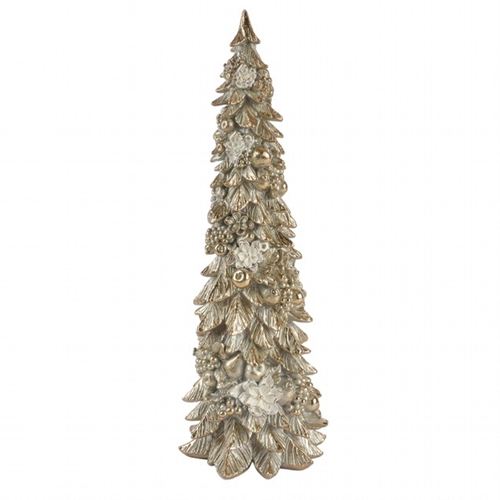 Holiday Splendor Tree Figurine Gold , Gold