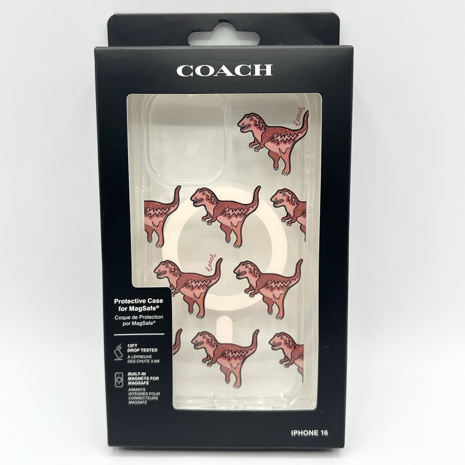 Coach Cell Phones & Accessories | Coach Rexy Glitter Dinosaur Iphone 16 Magsafe Phone Case New T-Rex Dino | Color: Red | Size: Os