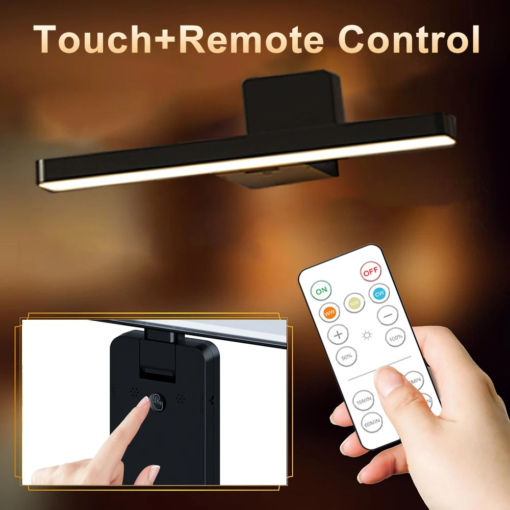 3000mAh LED-Bilderleuchte mit Fernbedienung, kabellose Wandlampe für Wohnzimmer, 3 Farben dimmbar