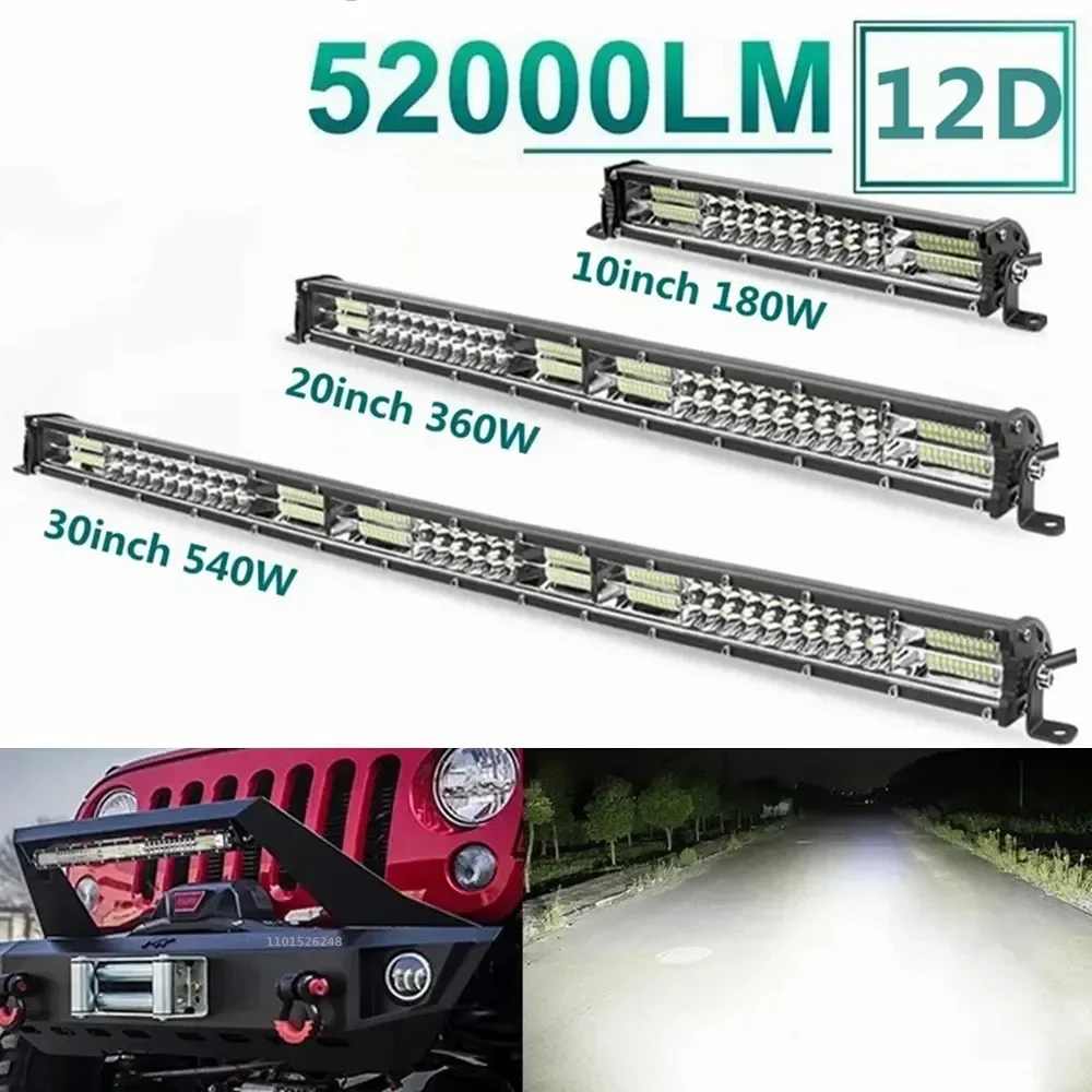 Schlanke 12D LED-Lichtleiste 20 Zoll Spot- und Flutlicht-Kombi-LED-Leiste für SUV 4X4 Offroad LED-Arbeitsleuchte 12V 24V Auto-Fahrlicht