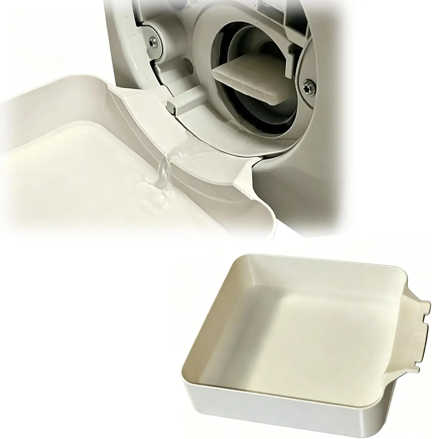 Frontlader-Waschmaschine Auslaufsichere Wasserablaufsammelwanne, Waschmaschinen-Abflusspumpenfilter Reinigungs- und Aufbewahrungswanne