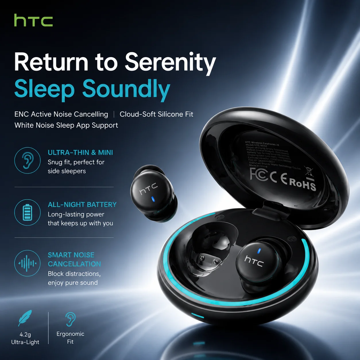 1-2PCS NE92 Sleep Headphones-Bluetooth 6.0 In-Ear Headphones. They deliver excellent, gentle sound and ear tips made of soft material. Ultra-lightweight and comfortable while you sleep—ideal even for side sleepers.