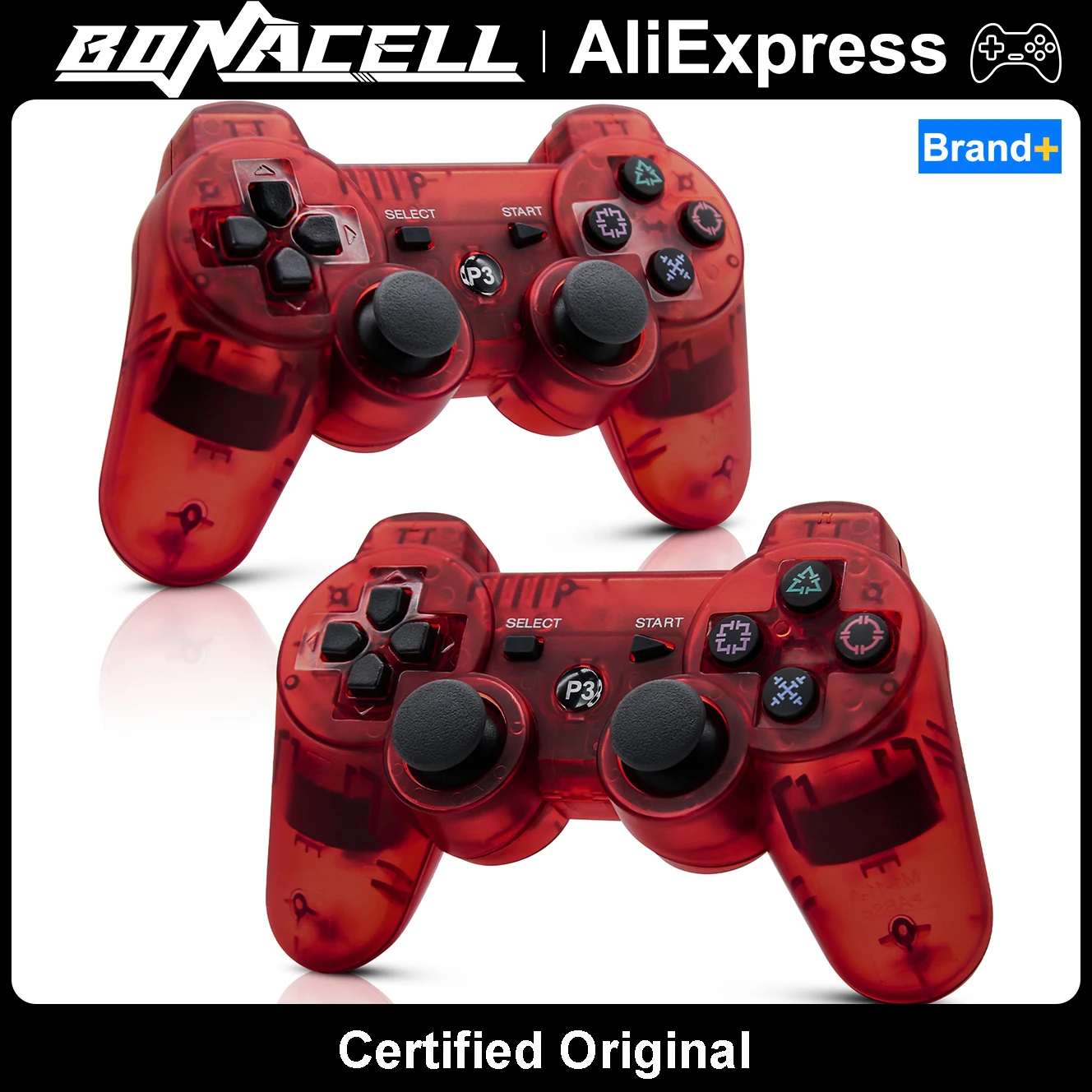 Controller für Playstation 3 PS3-Konsolen, PC/Android-Fernseher/Spielkonsolen, BT Wireless Gamepads mit 6-Achsen-Gyroskop und Dual-Shock-Steuerung.
