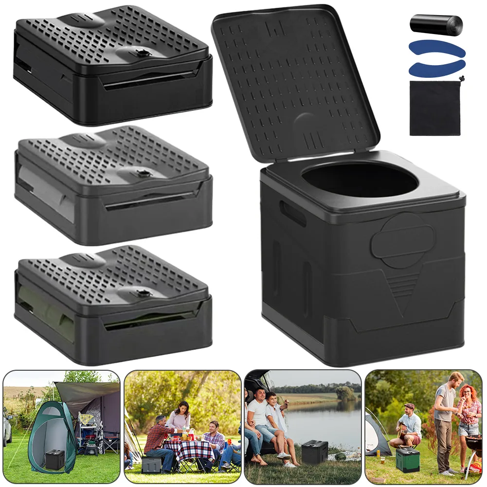 Auto Toilette Outdoor Falt toilette tragbare Camping WC Mülleimer für Tour Notfall selbst fahrende LKW Wandern Angeln lange Reise