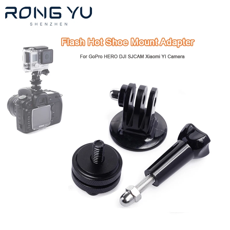 Blitzschuh-Adapter für DSLR-Kameras, kompatibel mit GoPro HERO, DJI, SJCAM, Xiaomi YI Action-Kameras und Canon, Nikon, Sony MI Kamera-Blitzschuhen