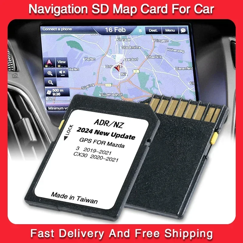 Sat Nav 16GB Karten Australien Neuseeland GPS SD-Karte 2024 für Mazda 3 CX-30 Auto GPS-Update Infotainment-Software Navigation