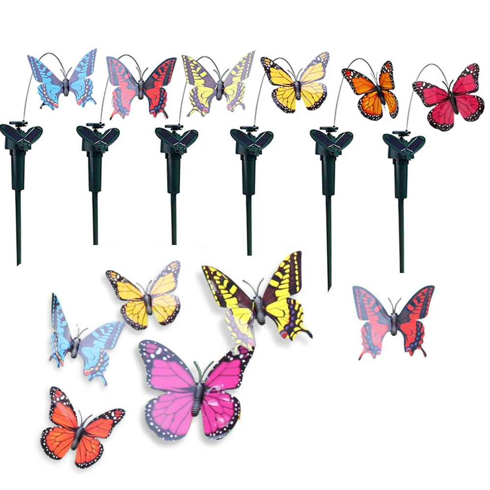 Solar Garten Schmetterling Garten Tanzen Flatternde Schmetterling Ornamente Solar Fliegende Schmetterlinge Wasserdicht Garten Hof Wohnkultur