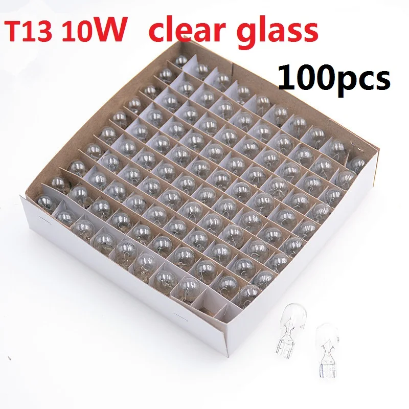 100pcs t13 Halogenlampe klares Glas warmweiß bernstein 10w Auto Innen beleuchtung Clearance Licht Halogenlampen