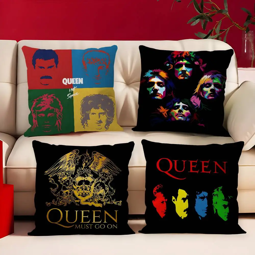 Pop Classic Queen Band Kissenbezüge Cartoon Sofa Dekorative Heimtextilien Doppelseitig Bedruckte Kurzplüsch Niedliche Kissenhülle