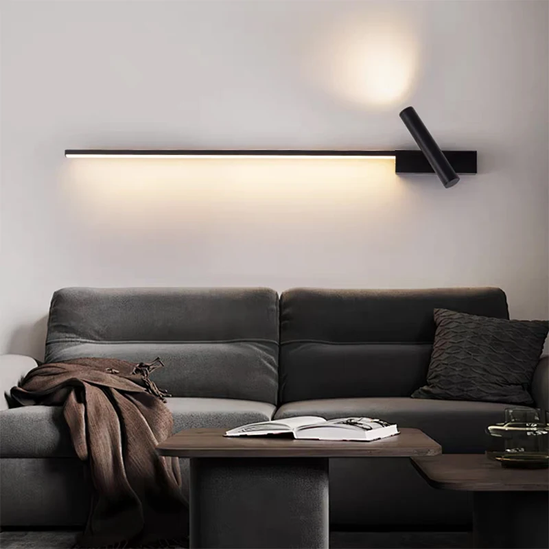 Minimalistische LED-Bilderleuchte für die Wand, festverdrahtet, 350 ° Drehbare Spotlight-Wandleuchten Schlafzimmer-Wandlampe Beleuchtung Wandlampen