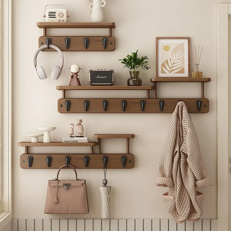 Huthaken aus Bambus, Organisation, starke Tragfähigkeit, Vintage-Wandgarderobe, Kleiderhaken, langlebiges Aufbewahrungszubehör für zu Hause