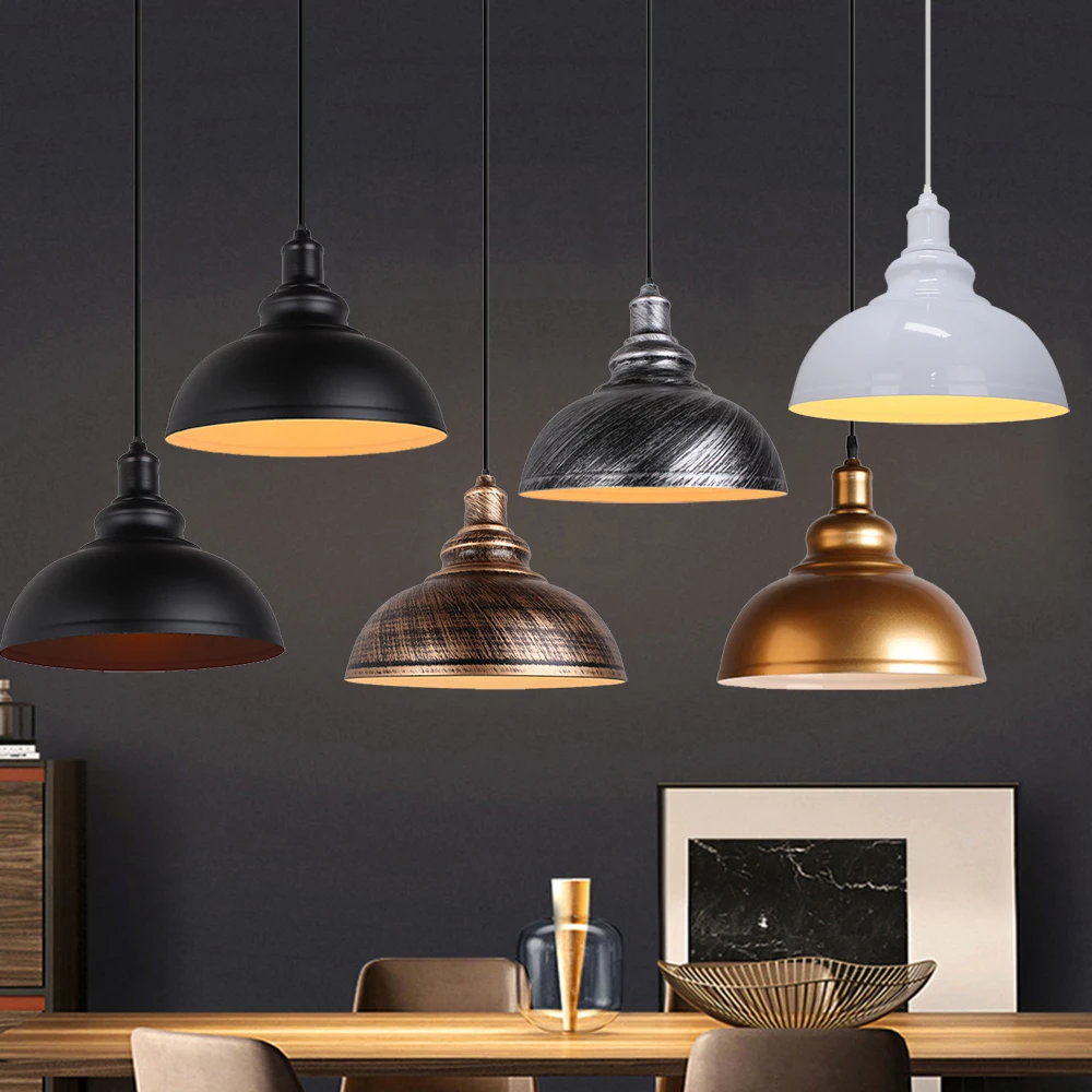 Retro Industrie Wind Restaurant Küche Home Lampe Anhänger Licht Vintage Hängen Licht Dekorative Dome Lampenschirm