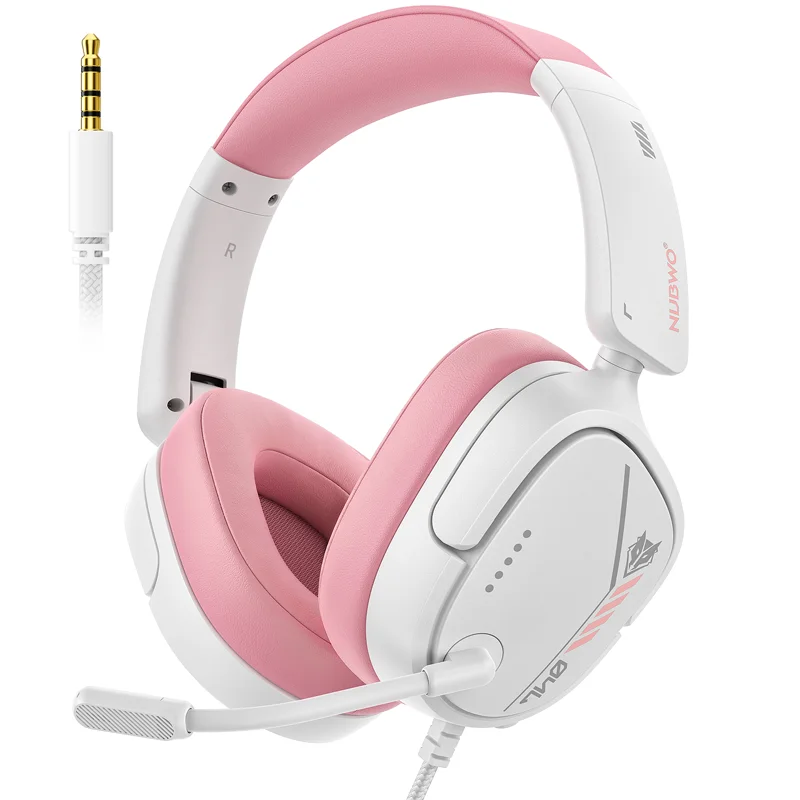 NUBWO HG04L Gaming-Headset für Gaming & Arbeit, klares unidirektionales Mikrofon, 250g leicht, 3,5-mm-Klinkenanschluss für PS5/PS4 Xbox X | S-Schalter
