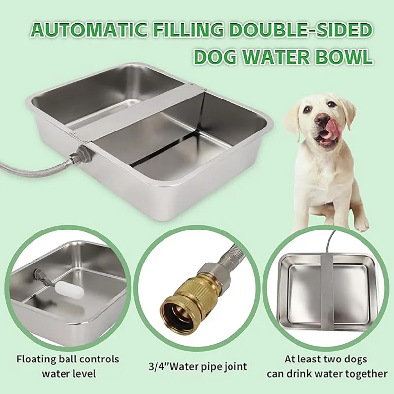 Wassernapfspender für Hunde, automatischer Wasserspender, 13,5 l, Edelstahl, großer Bewässerer für Haustiere, Wasserspender für Nutztiere