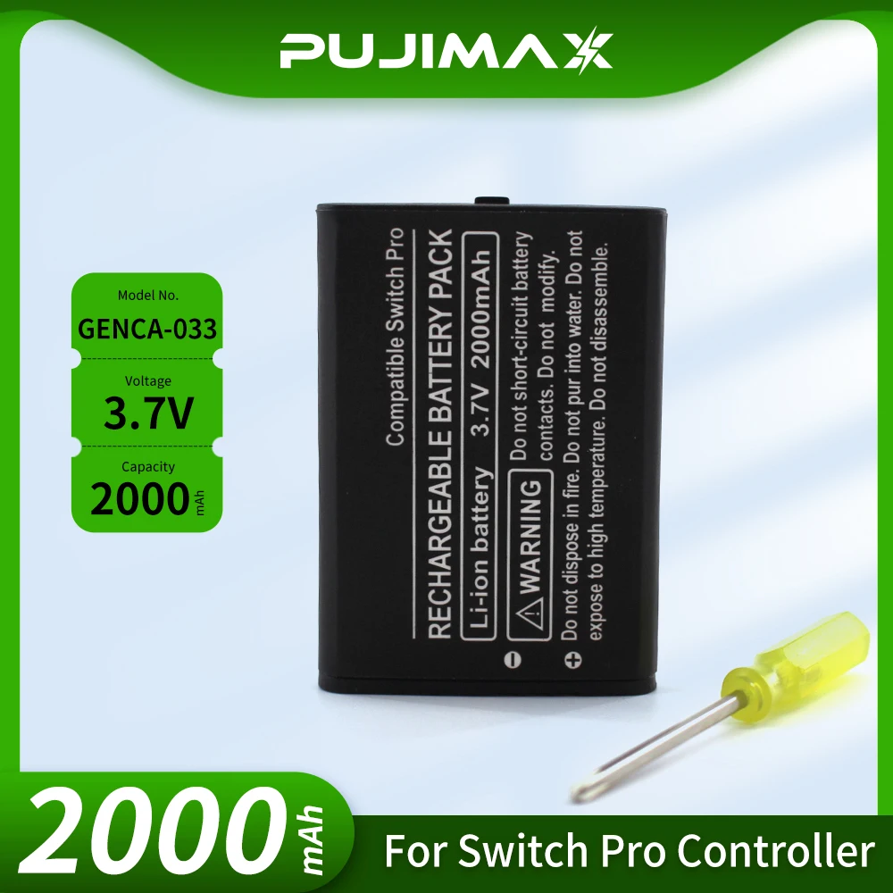 PUJIMAX 2000mAh Akku für CTR-003 C/CTR-A-AB für Nintendo 2DS XL, 3DS, CTR-001, JAN-001, MIN-CTR-001, Switch Pro Controller