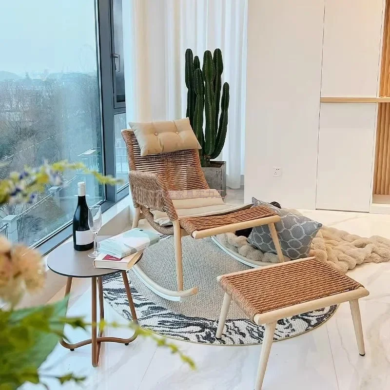 Outdoor-Schaukelstuhl, Freizeit-Liege, Haushalt, fauler Innenhof, Schaukelstuhl, Rattanstuhl, Balkon, glücklicher Schaukelstuhl für Erwachsene