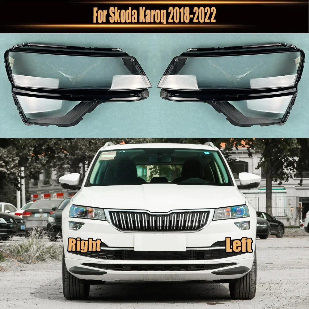Für Skoda Karoq 2018-2022 Scheinwerfer Abdeckung Lampenschirm Lampe Scheinwerfer Shell Objektiv Plexiglas Ersetzen Original Lampenschirm