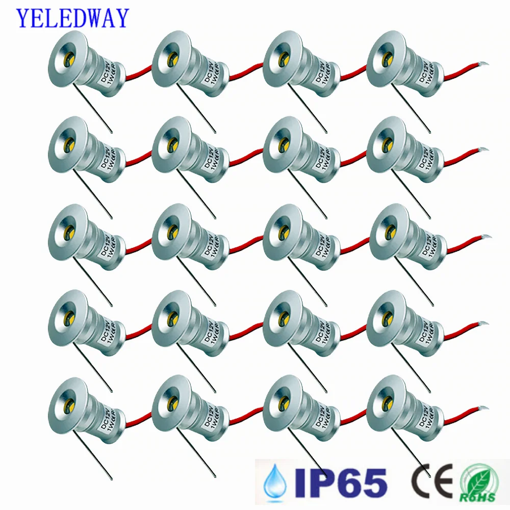 IP65 Mini LED-Einbaustrahler 24V 1W Silber/Schwarz/Weiß Innenbereich 15MM Einbau-LED-Spot Dimmbar Schmuckschrank Decken-Spotlight